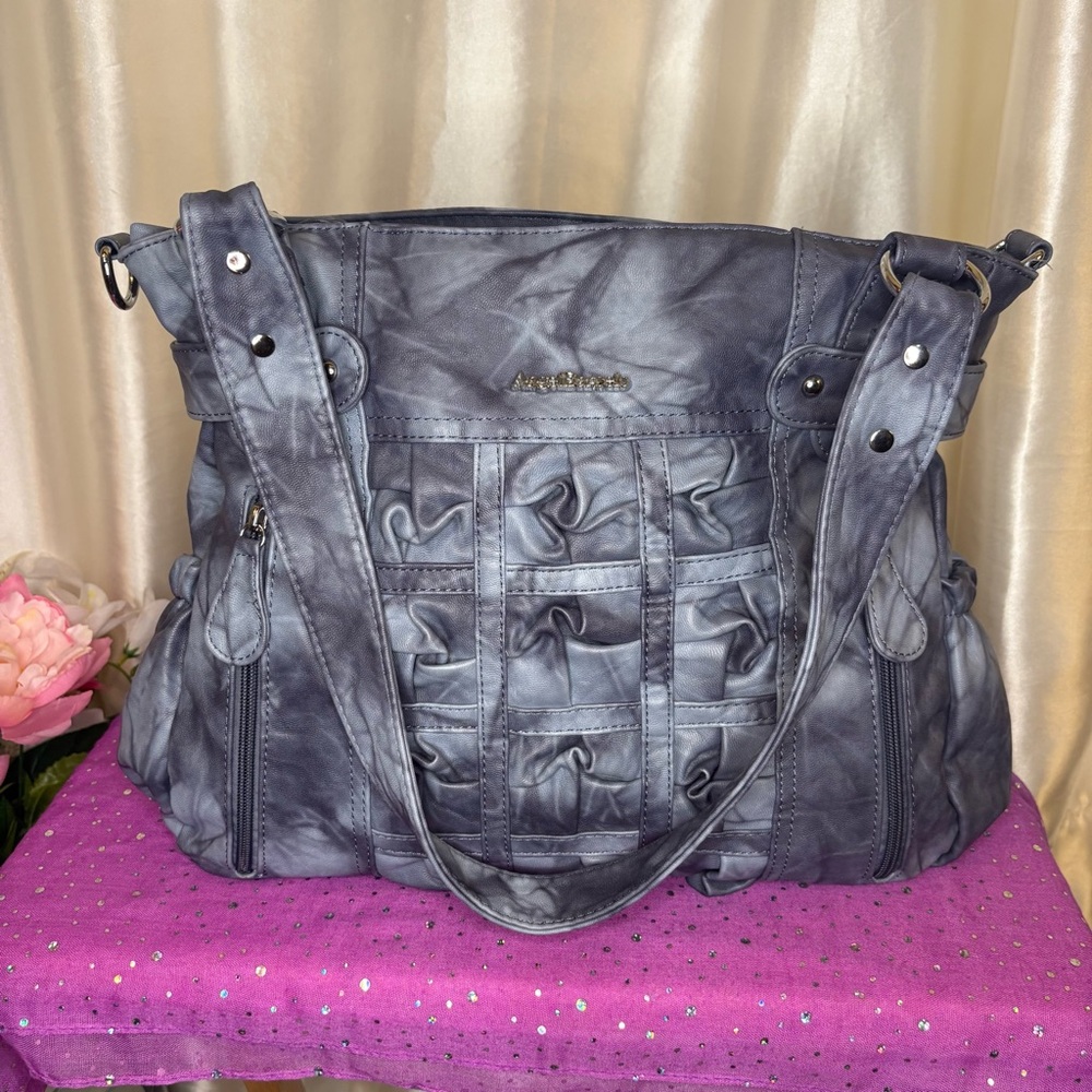 Angel Barcelo Vegan Leather, Grey Marbled Tote